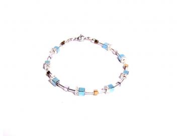 Armband Hämatit blau /silber