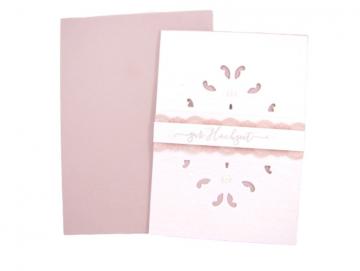 Hochzeitskarte Rosa Weiß