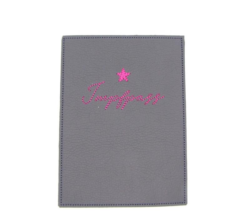 Impfpasshülle dunkelgrau/pink